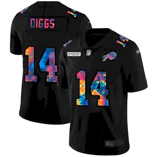 Men's Buffalo Bills #14 Stefon Diggs 2020 Black Crucial Catch Limited Stitched Football Jersey